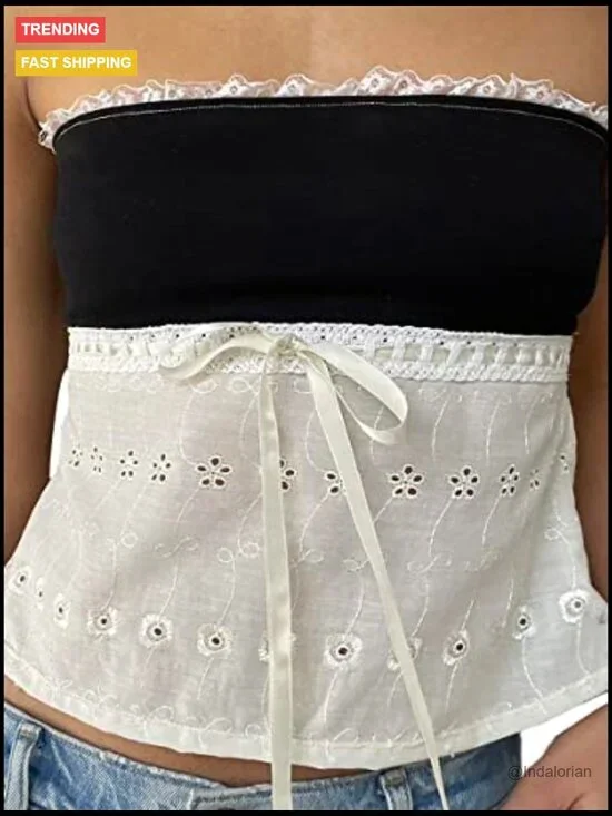 Polyester Tube Top, Strapless Crop, Y2K Retro Style - Picture 3 of 4